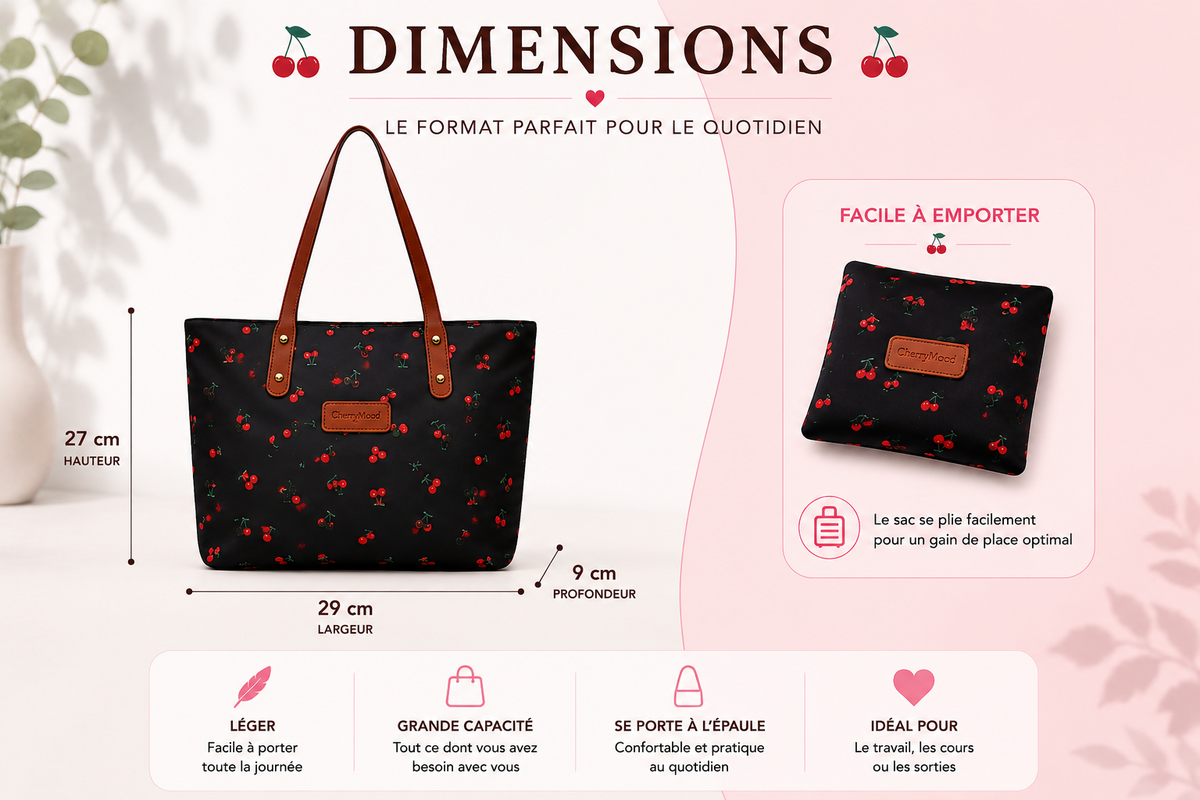 Cherry Tote – Le cabas du quotidien