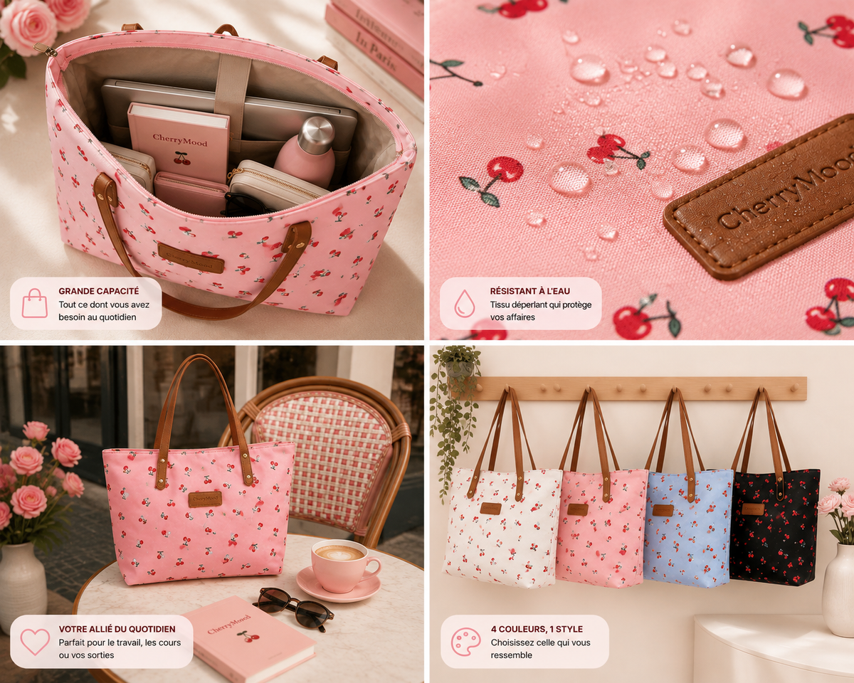 Cherry Tote – Le cabas du quotidien